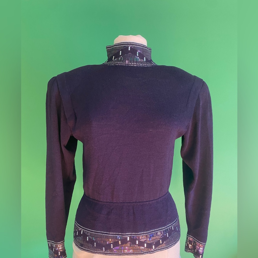 Vintage St. John Purple Turtleneck Sweater
